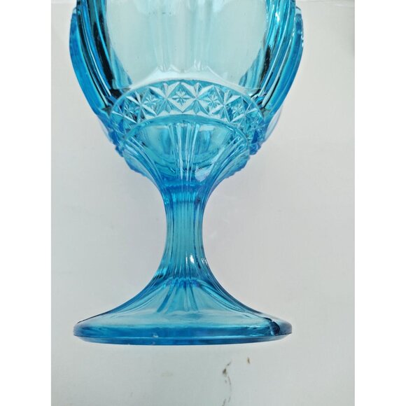 Antique Bermuda Blue Glass Compote/ Candy Bowl 6 1/2" Tall 1920's - Picture 9 of 9